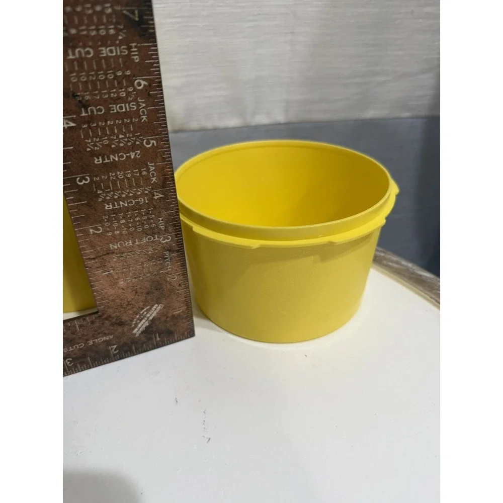 Vintage 1970s Yellow Tupperware Servalier Canisters Set of 6 with Lids Nesting
